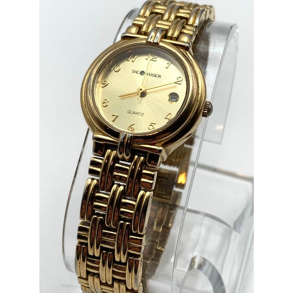 Sag Harbor Women's Dress Watch 27mm - New Battery - Date Indicator 6.5-6.75"